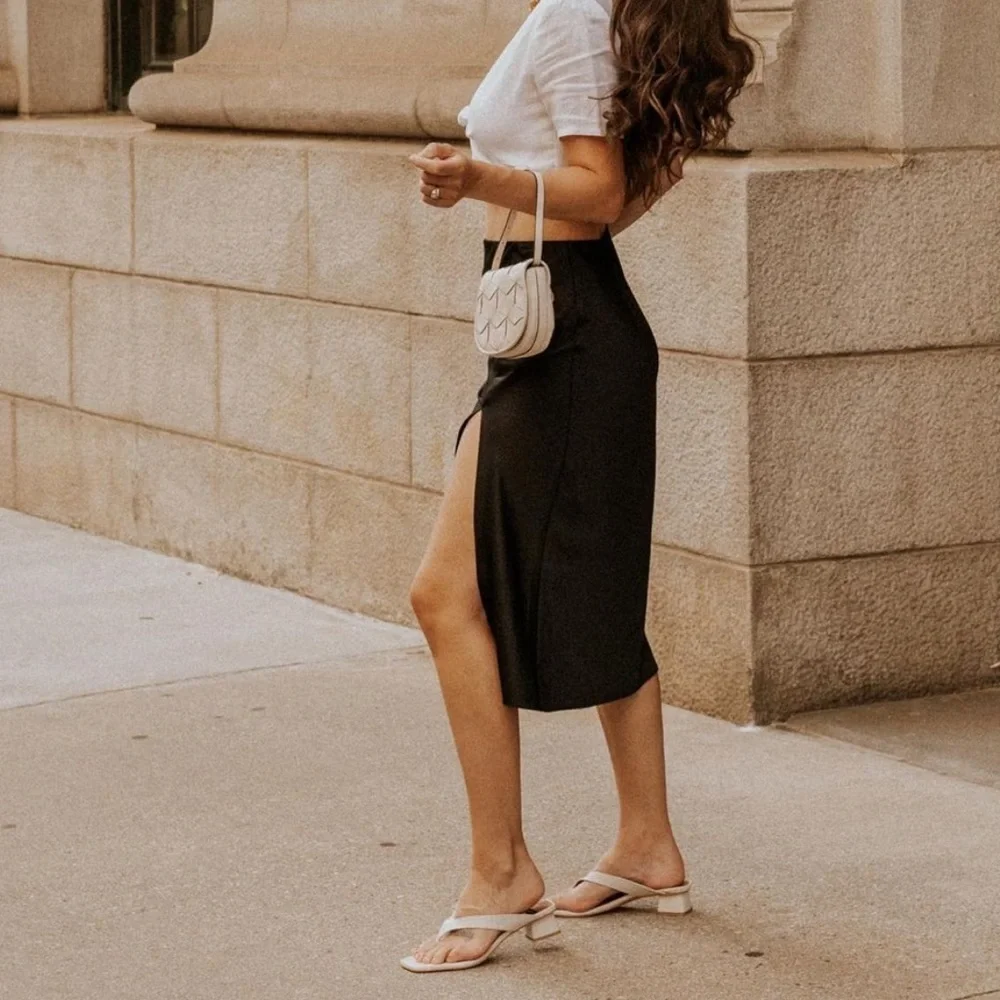 Black Slip Skirt NWT: WE WORE WHAT - Picture 2 of 5